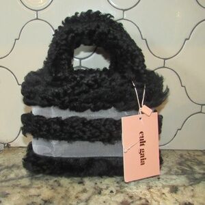 Brand new CULT GAIA $398 "LALEH" top handle faux fur mini top handles bag.